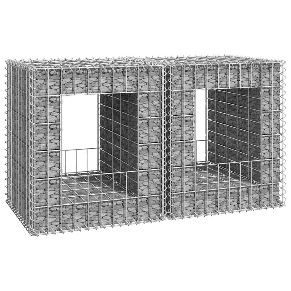 Gabion Columns 2 pcs 50 x 50 x 60 cm Iron
