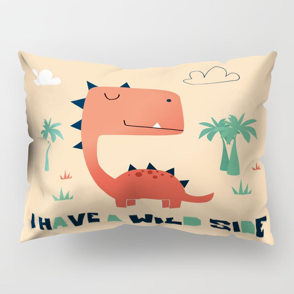 Cartoon Dinosaur Pillowcase Cute Children's Room Cushion Cover Car Sofa Cushion Cover Children's Birthday Gift