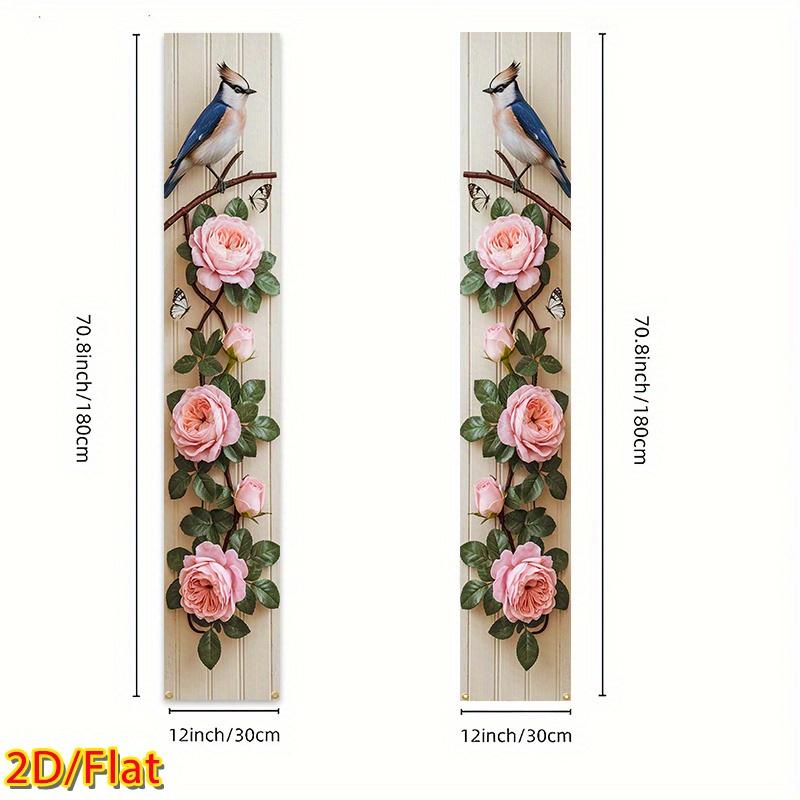Spring & Summer Rose Butterfly Door Couplet Blue