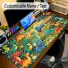 Dinosaur Theme Personalized Mouse Pad Custom Name Text Non Slip Desk Pad For Laptop Office Desktop