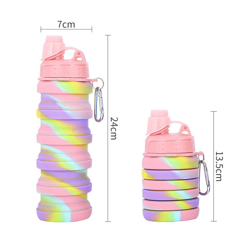 Силиконовые складные бутылки для воды, складные спортивные чашки с пряжкой, портативные герметичные спортивные бутылки для путешествий на открытом воздухе
