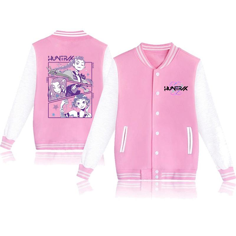 Новая K-pop куртка-бомбер «Охотники на демонов» осенне-зимний флисовый спортивный костюм аниме бейсбольная форма для женщин и мужчин трикотажные топы с длинным рукавом