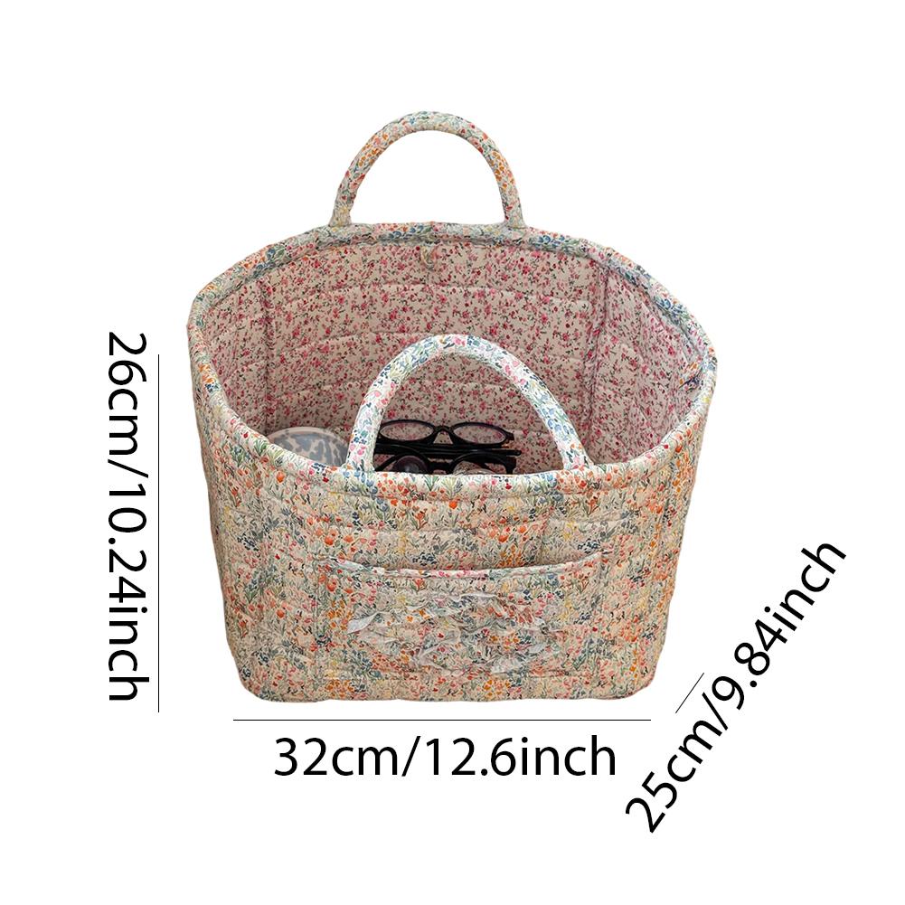 Тканевая пасторальная корзина для хранения белья с удобными ручками для переноски, моющаяся корзина для одежды для полок, шкафа, прачечной, домашнего офиса, декора