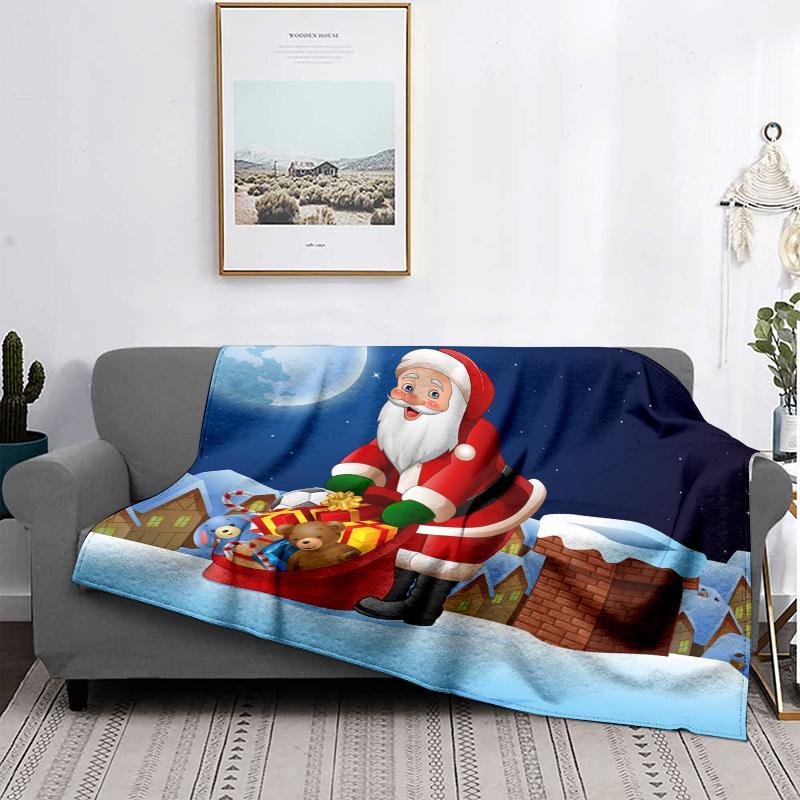 Home Decoration Plush Throw Sofa Blanket Bedspread Bed Fluffy Soft Blankets Decor Plaid Modern Halloween Merry Christmas Winter