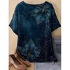 XL-7XL Plus Size Women's Casual 3D Print Loose Round Neck Short Sleeved T-shirt Top