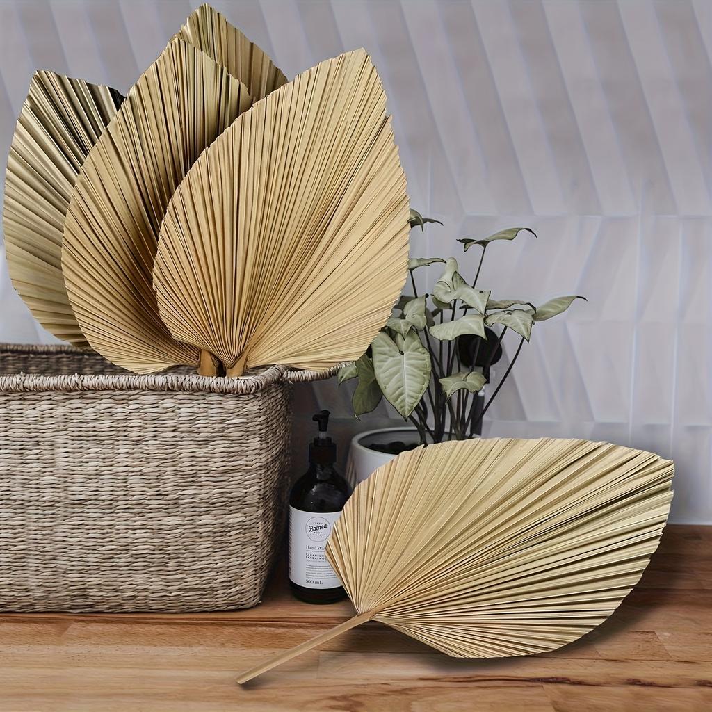 Веер из тропических листьев в стиле бохо, с цветочными стеблями, подходит для ваз, больших свадебных украшений в стиле бохо, домашнего декора, юбилеев