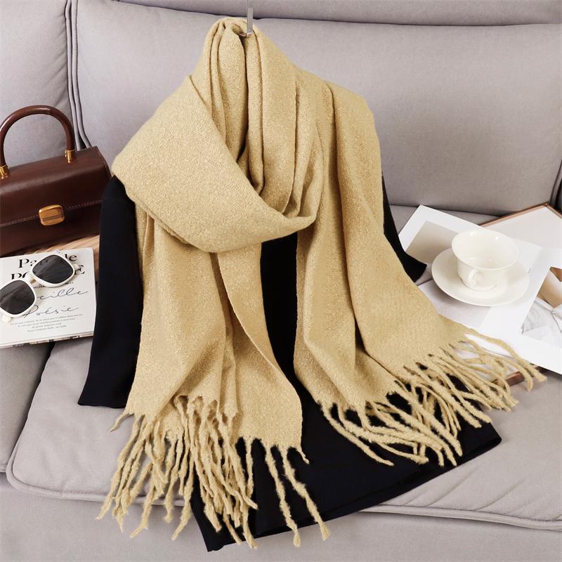 Luxury 2 Colours Cashmere Scarf Women Autumn Winter Shawl Pashmina Handkerchief Lady Pareo Soft Outdoor Windproof Travel Bufanda