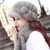 Hat Female Winter Mink Hair Mom Hat Thickened Warm Snowy Fur Beret Cap Thickened Hat