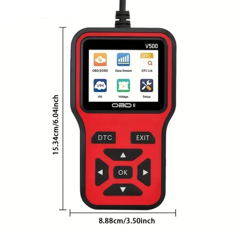 Эффективный OBD2 сканер V500, автомобильный диагностический инструмент с потоком данных в реальном времени и считывателем кодов неисправностей для 12-вольтовых автомобилей