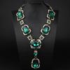 European and American Exaggerated Retro Court Style Large Gemstone Diamond Necklace Temperament Fashionable Women's Collarbone Chain Accessories