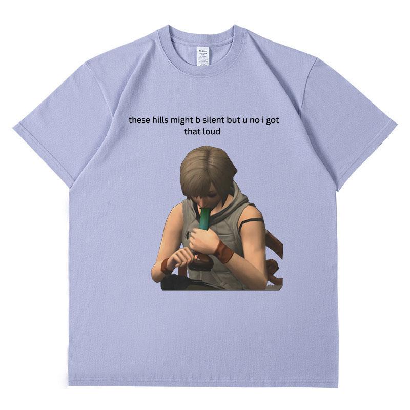 Хоррор Silent Hill Стиль Геймера Графическая Футболка Мужская Винтажная Готическая С Коротким Рукавом Футболки Унисекс Одежда Хлопковая Футболка Оверсайз