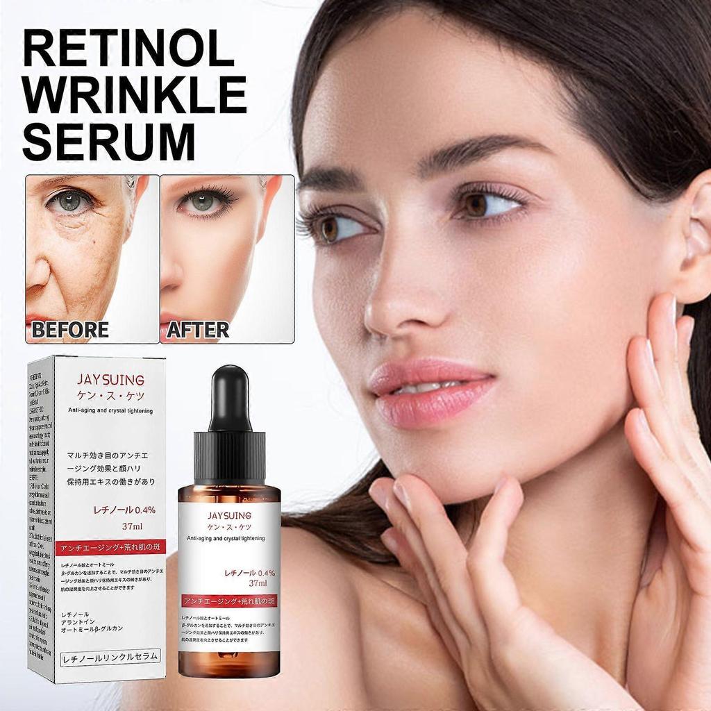 Jaysuing Retinol Wrinkle Serum, Fade Out Fine Lines Lift Firming Facial Skin Anti-Aging Essence less