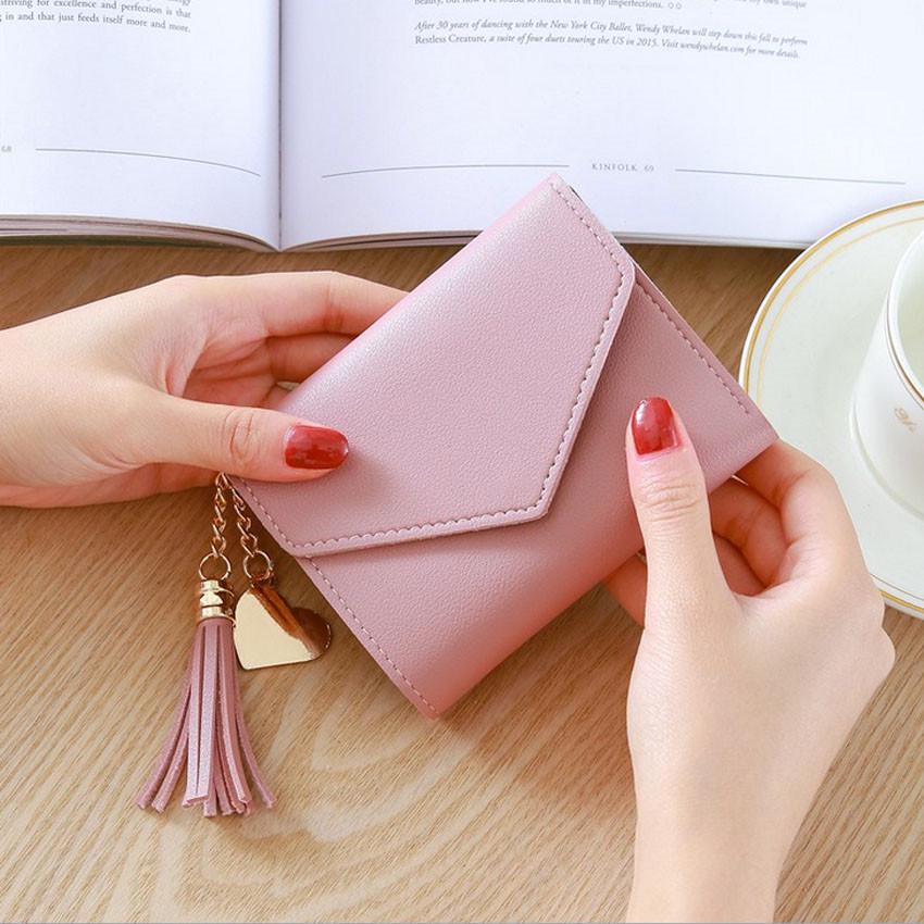 Women Wallet Mini PU Leather Womens Small Wallets and Purses Short Female Coin Purse Credit Card Holder Fashion Coin Purse CLE