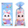 50Pcs Easter Bunny Candy Bags Large Capacity Cartoon Pattern Cute Cookie Candy Wrapping Bag Party Gift Bags