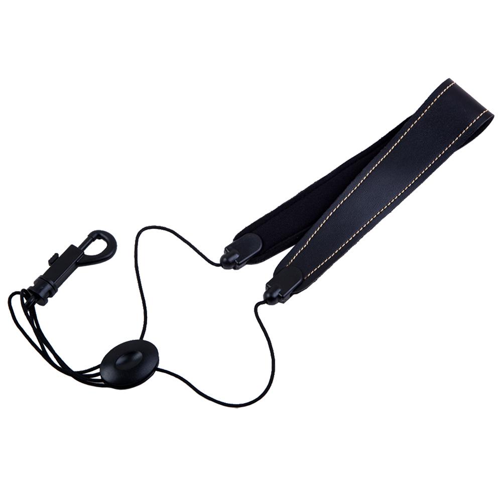 Adjustable Saxophone Sax Leather Nylon Padded Neck Strap with Hook Clasp