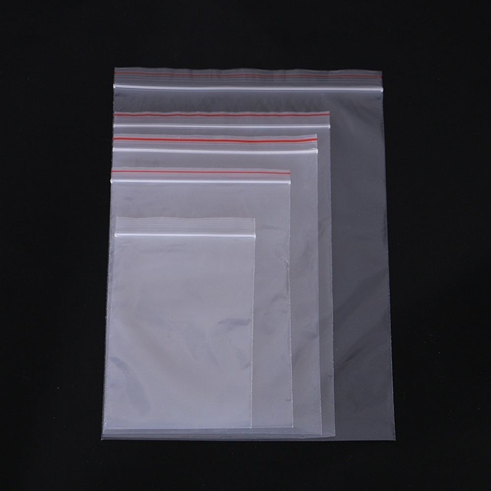 100 Pcs/pack Home Storage Self Adhesive PE Pouch Poly Clear Plastic Jewelry Zip Bags