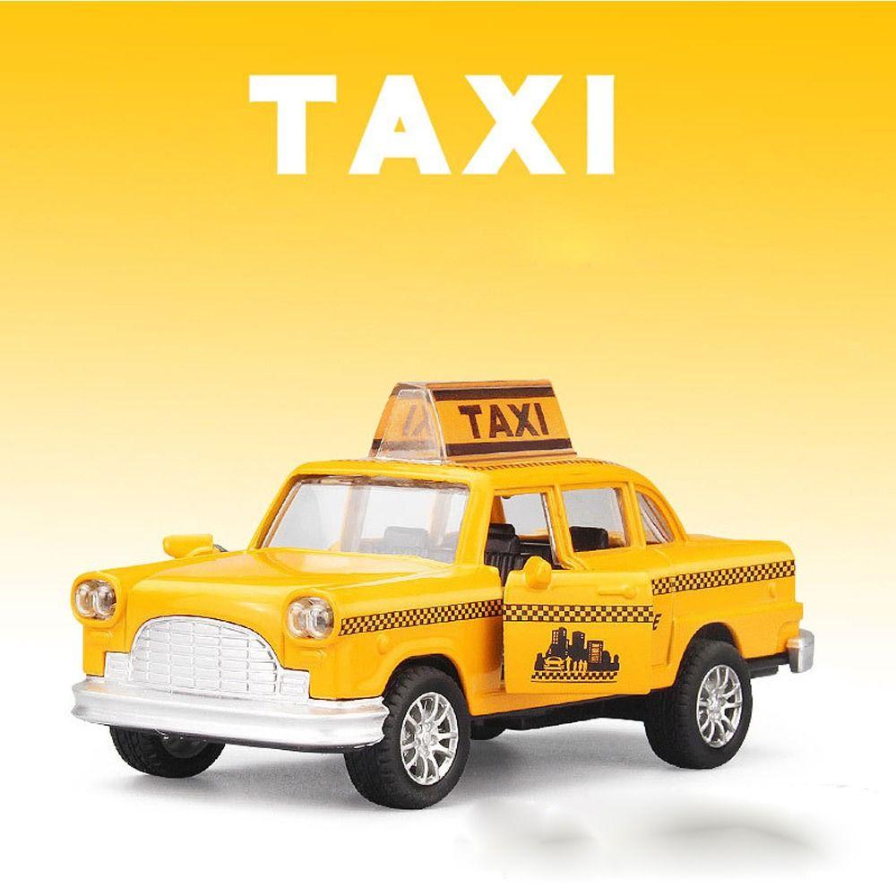 Zinc Zinc Zinc Alloy Taxi Model Toy Rubber Taxi Car Car Funny Miniature Toy Car  Kids Toys