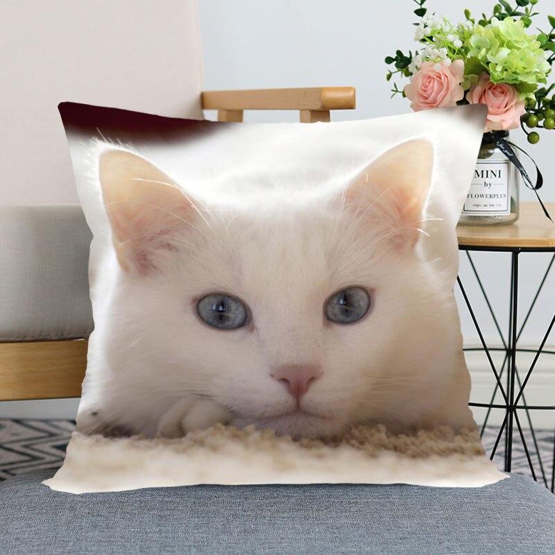 45x45 см полиэстер, Новое поступление, наволочка с изображением кошки, домашнего декора, наволочка, наволочка на невидимой молнии