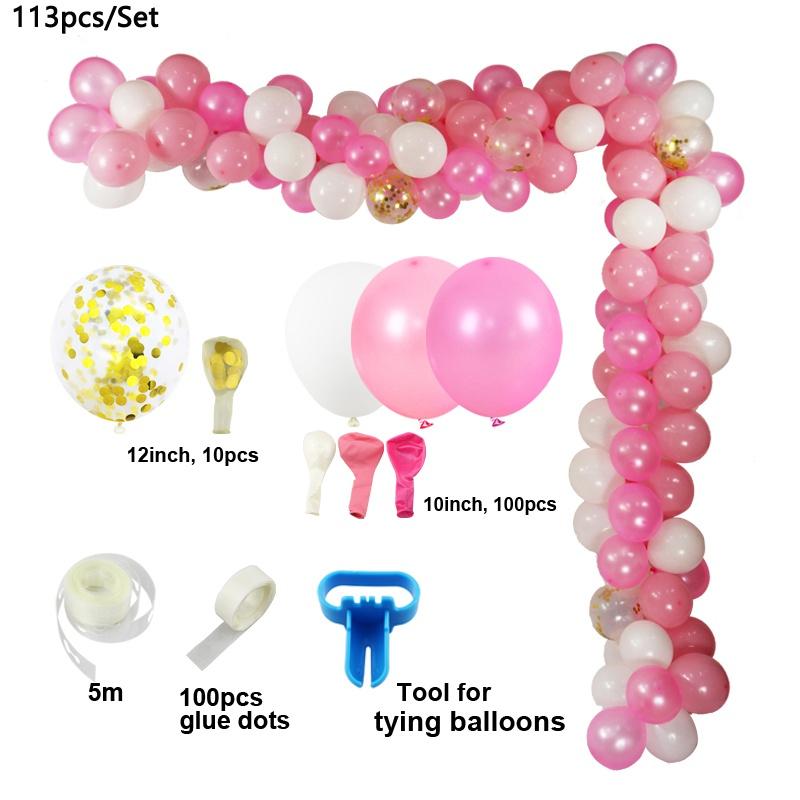 Baby Shower Decorations Macaron White Pink Blue Gold Balloon Arch Kit Wedding Birthday Boy Or Girl Gender Reveal Party