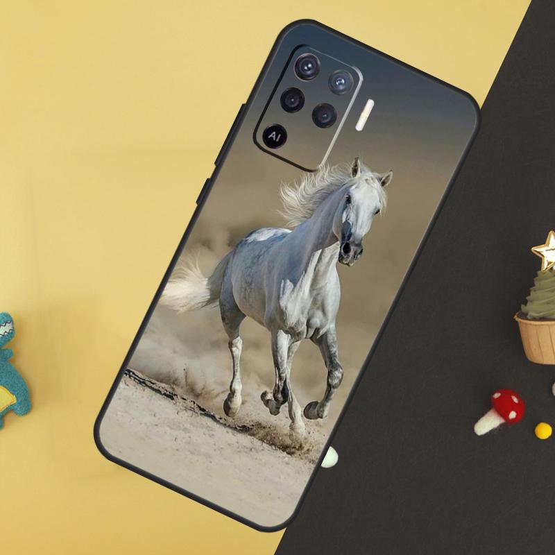 Horses Running Case For Oppo A96 A76 A16 A17 A57 A60 A40 A80 A18 A38 A58 A78 A98 A15 A54 A74 A94 A6 A5 Pro
