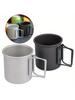 Wholesale Outdoor Camping Cup With Foldable Handle Portable Ultra-light Aluminum Alloy Mug For Outdoor Hiking Cooking 300ml