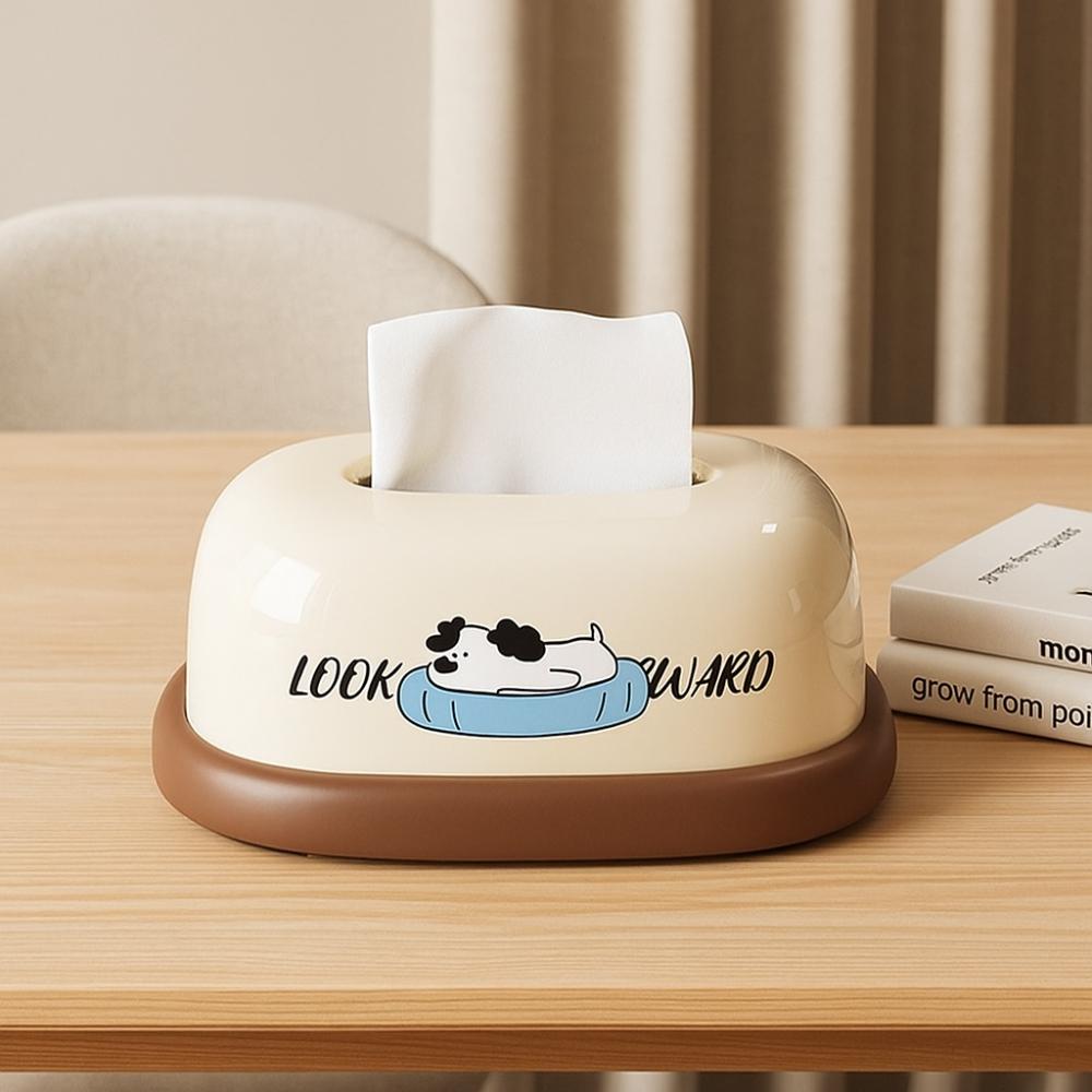 Cream Style Desktop Tissue Box Decorative Tissue Rack Napkin Box Napkin Holder Coffee Table