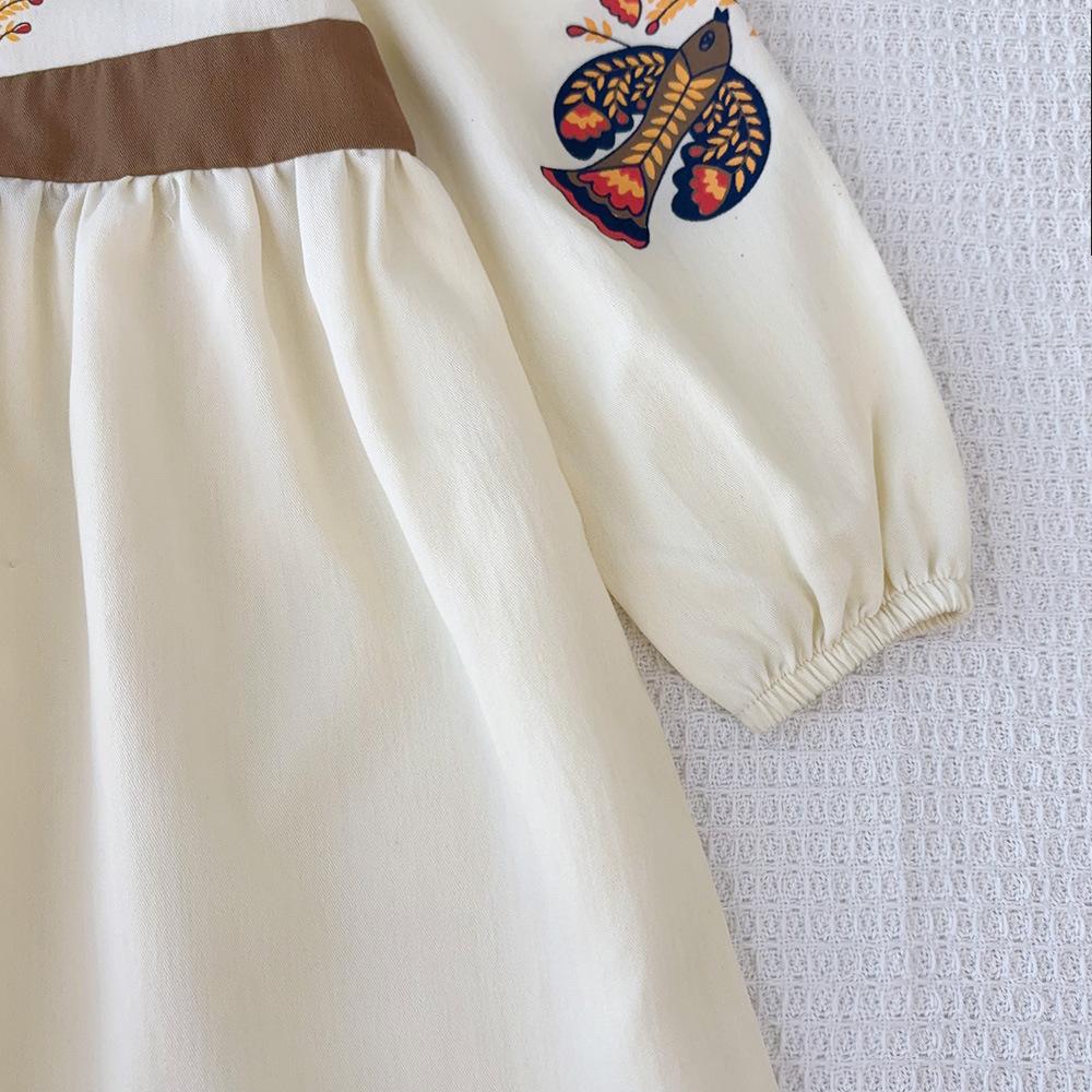 Spring and Autumn Children's Clothing Kids Clothes Printed Long Sleeved Dress Girls Casual Dresses