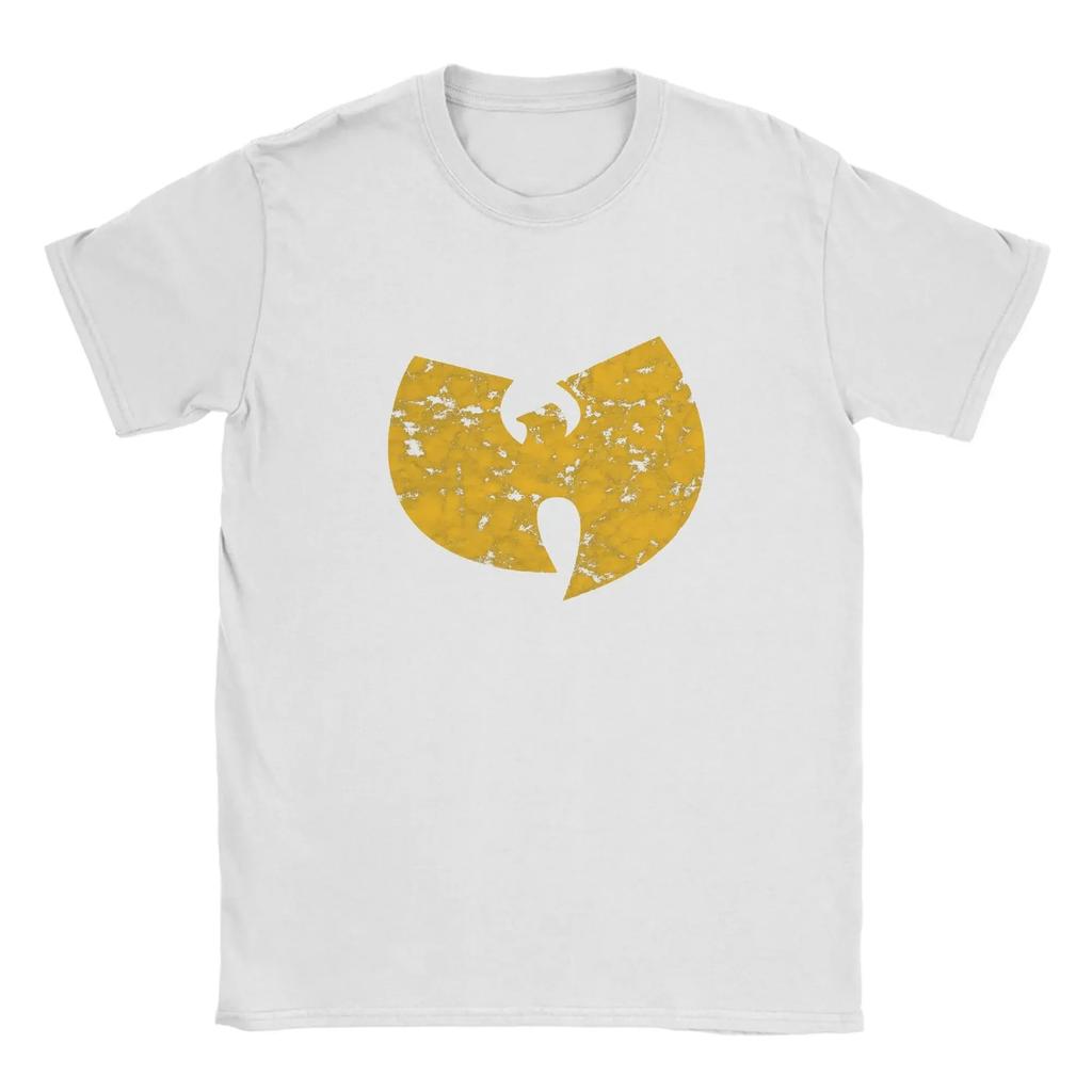 Wu Tang Clan Ретро Желтая Стиранная Графическая Футболка Old School Уличная Одежда Повседневный Топ Футболки