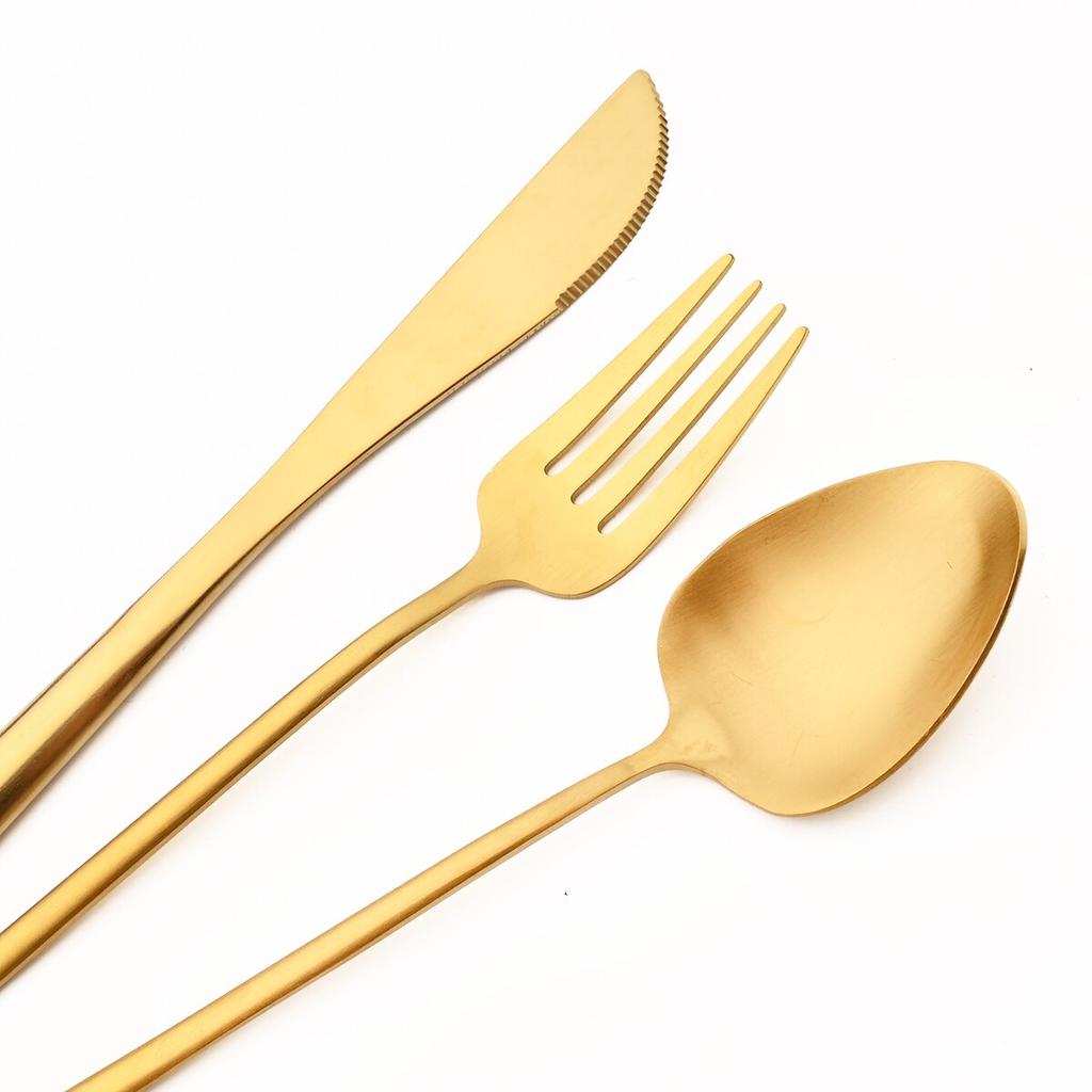 Золотой набор столовых приборов, матовый набор столовой посуды из нержавеющей стали 304, нож, вилка для торта, ложка, палочки для еды, серебро, кухонные столовые приборы, посуда