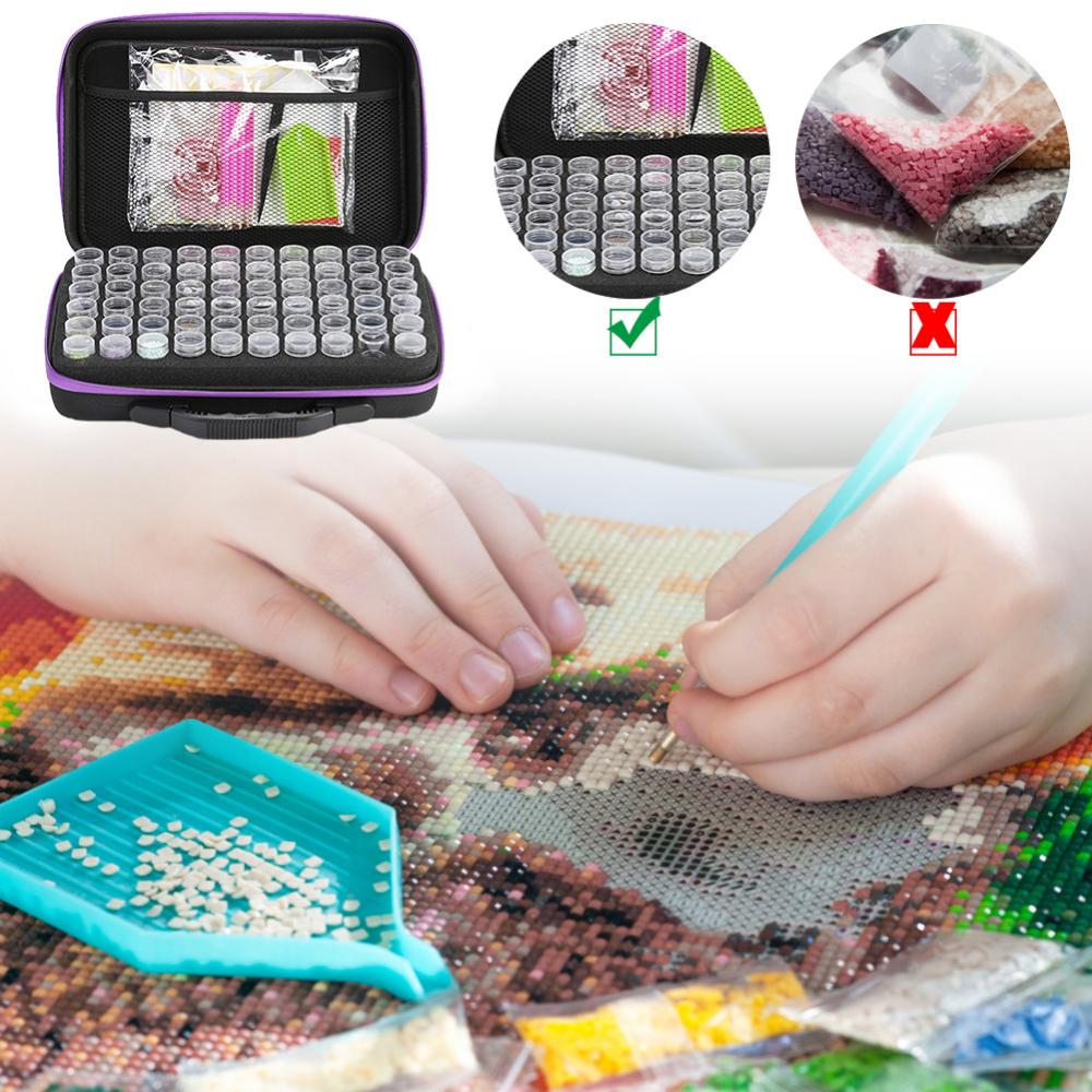 Diamond Painting Organizer,60 Slot Diamond Painting Kit Accessories and Tools Portable Diamond Painting Organizer for 5D Diamond Beads Jewelry Rings