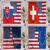 2pcs- Flag Print Curtain - Polyester Material - Suitable for Bedroom, Living Room, Study, Private Space