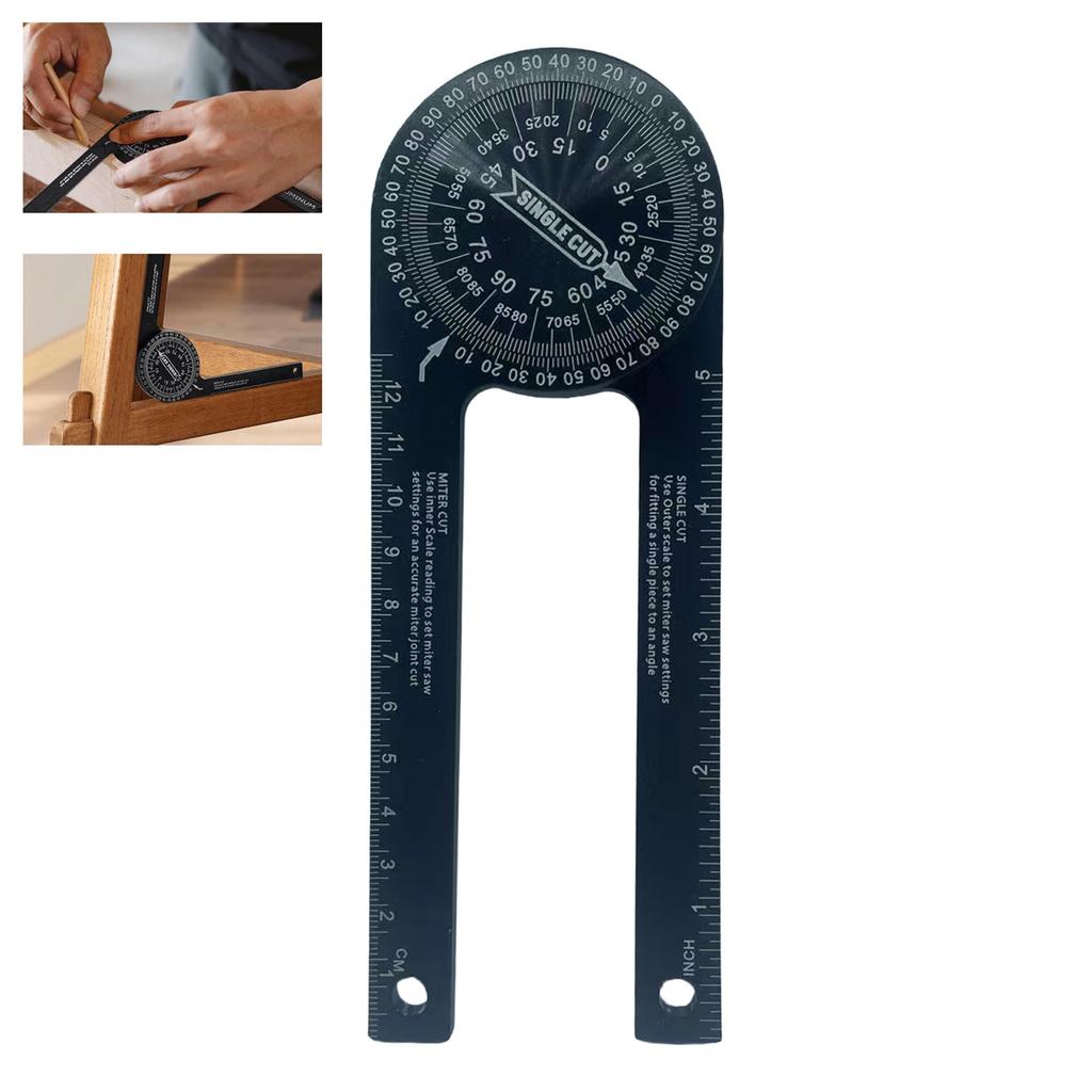 Aluminum Alloy Miter Saw Protractor with Multiple Scales Household Measurement Tool Suitable for Woodworking Metalworking