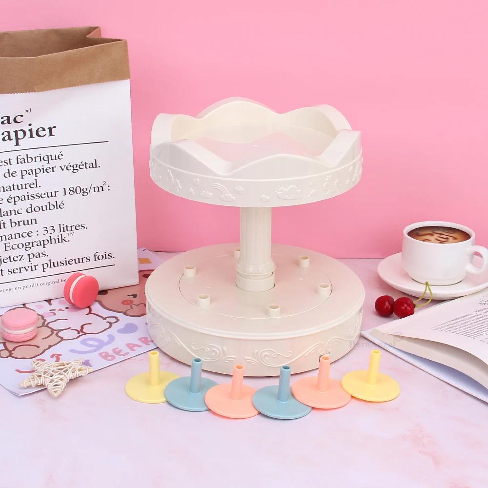 3 Model Cute Automatic Rotating Dessert Stand - Sushi Cake Display Plate Rack - Birthday Decoration Gifts - Revolving Food Serve