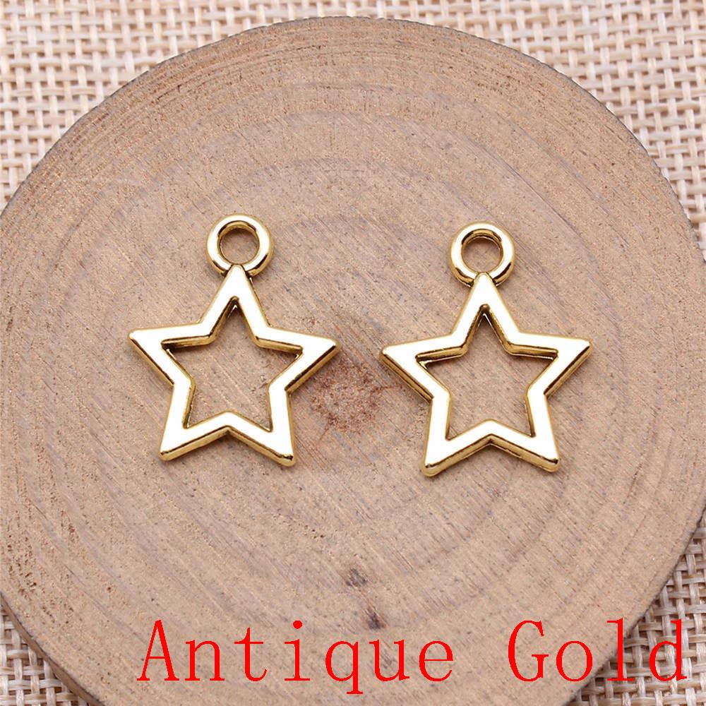 Hollow Pentagram Charms Pendant For Bracelet Necklace Jewelry Making Craft Findings