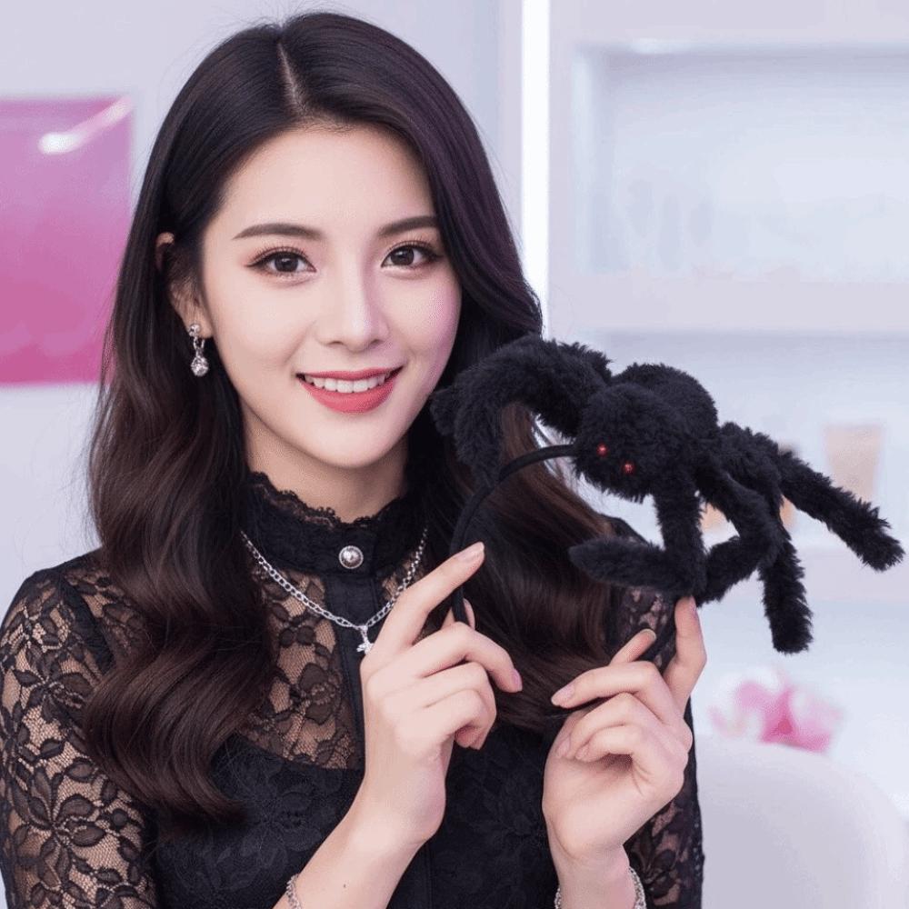 Lightweight Plush Hairband Flexible Halloween Head Hoop Spider Headband Masquerade