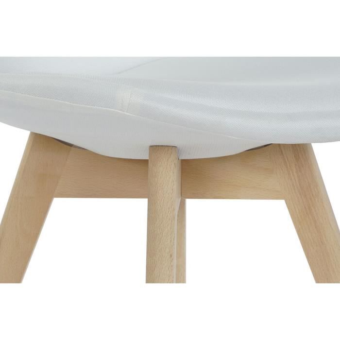 Chaise - Hêtre - Blanc - Confortable et élégante