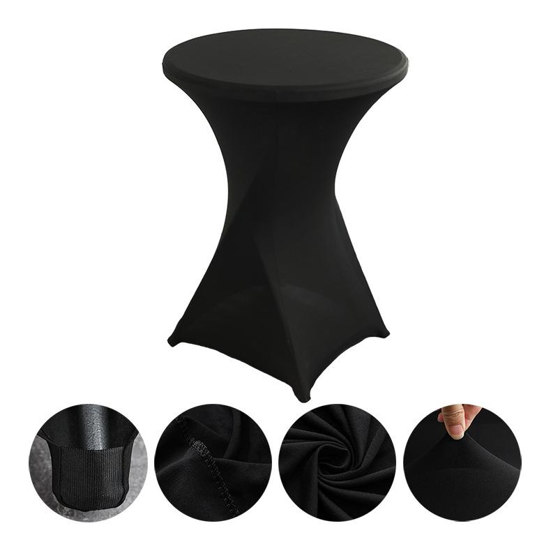 Height Stretch Round Tablecloth Cocktail Table Cover Spandex Table Cloth Bar Hotel Party Wedding Elastic TableCloth Decor