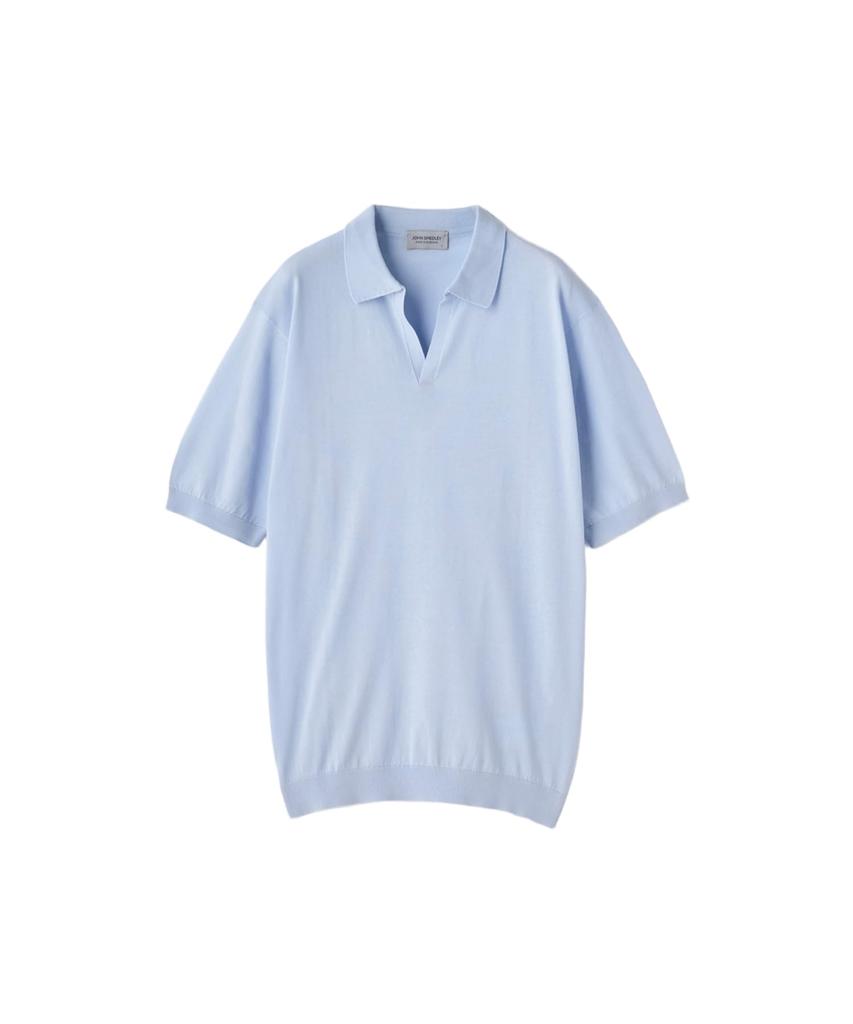 JOHN SMEDLEY Трикотажный пуловер с коротким рукавом-поло, Хлопок, Syres, Dew, Размер M