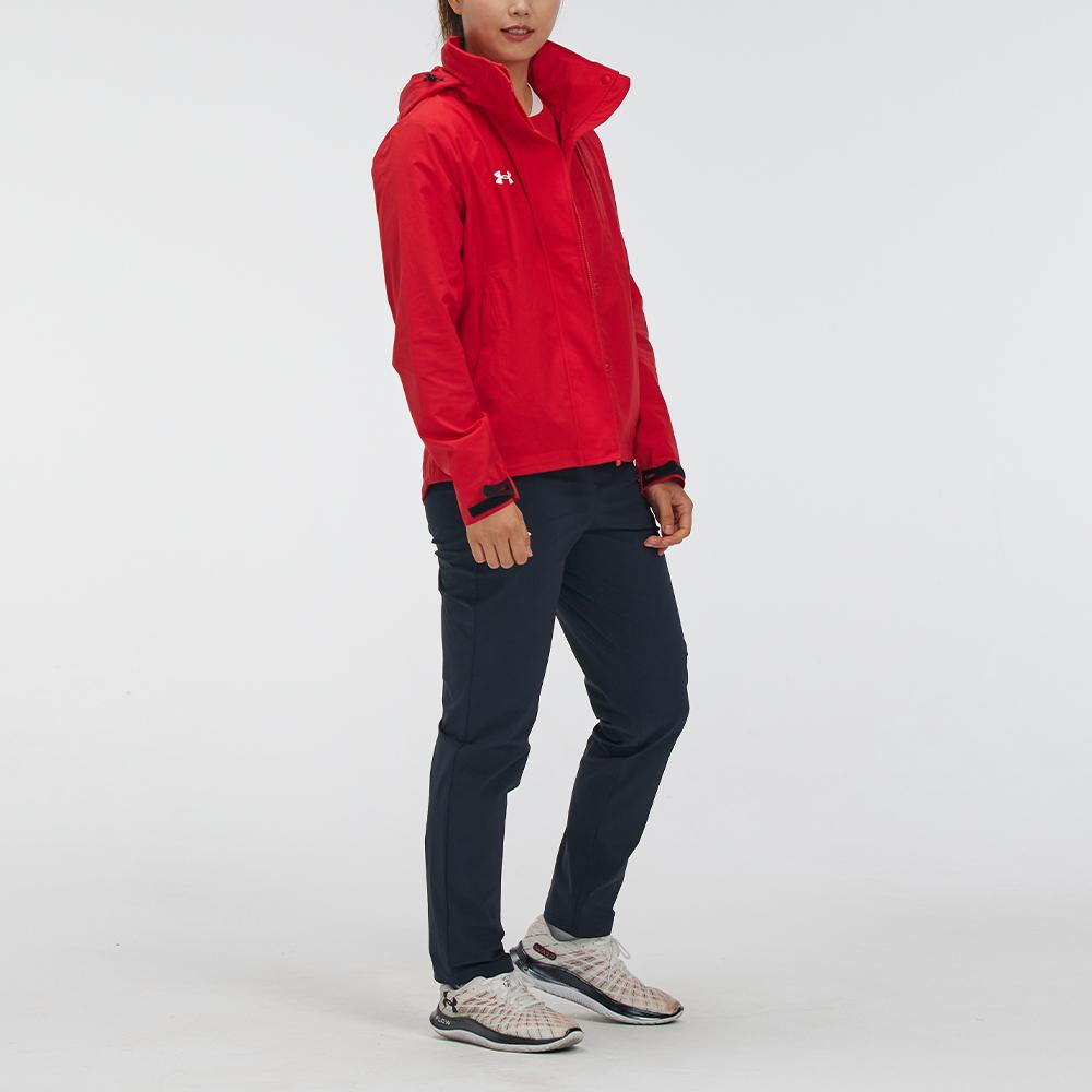 Under Armour Тканая тренировочная повседневная куртка с воротником-стойкой, женская куртка красного цвета 21600410-600