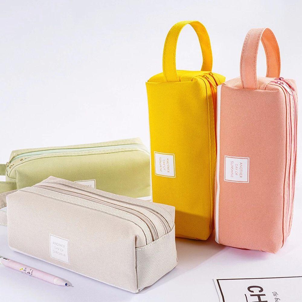 Student School Stationery Storage bag Candy color Big Pen Case Pencil Case Pen Bag Double layer