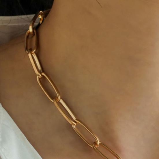 Женское ожерелье, полая цепочка, кулон, преувеличенное полированное чистое цветное сердце, легкое колье для клубной вечеринки