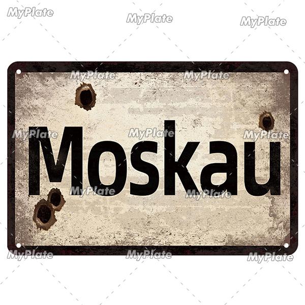 Vintage ACHTUNG HALT War Metal Signs Berlin Tin Sign Plaque Metal Plate Wall Decor For Pub Club Man Cave Plate Bar Decoration