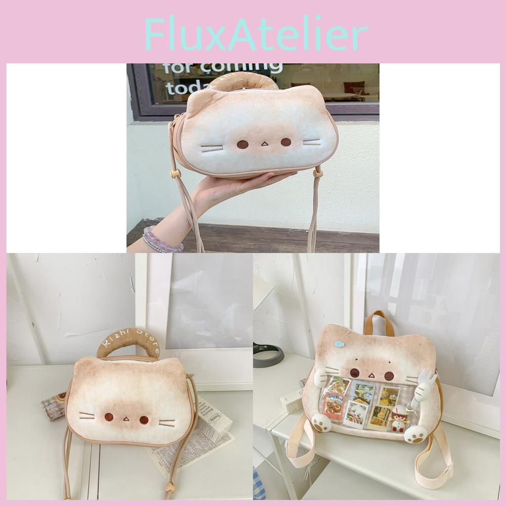 Bear Plush Crossbody Bag With Nylon Interior For Travel And Commuting