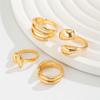 4Pcs Stackable Geometric Rings Set Hug Shape Knuckle Rings Trendy Finger Ring Jewelry for Women