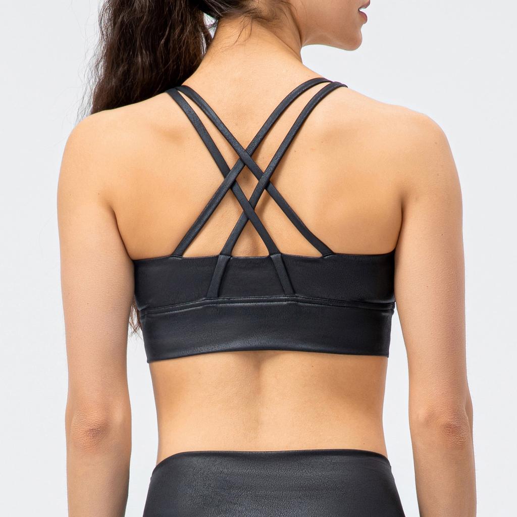 Женский бюстгальтер для йоги, спортивные тренировки, укороченный топ для бега, мягкий повседневный жилет без косточек, черный
