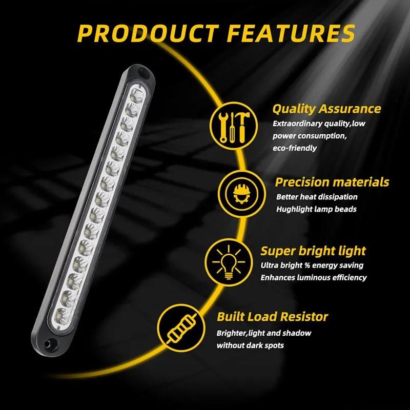 1 шт. Световая панель для автомобиля 15 светодиодных ламп для автомобиля, грузовика, внедорожника, дома на колесах 12 В Стоп-сигнал, указатель поворота, боковой габаритный огонь, предупреждающий задний фонарь