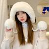 Плюшевая утолщенная шапка с защитой ушей Зимняя шапка-свитер Модная теплая шапка для женщин