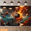 2D flat billiards theme party banner background - Black Eight Ball ThemeDJH