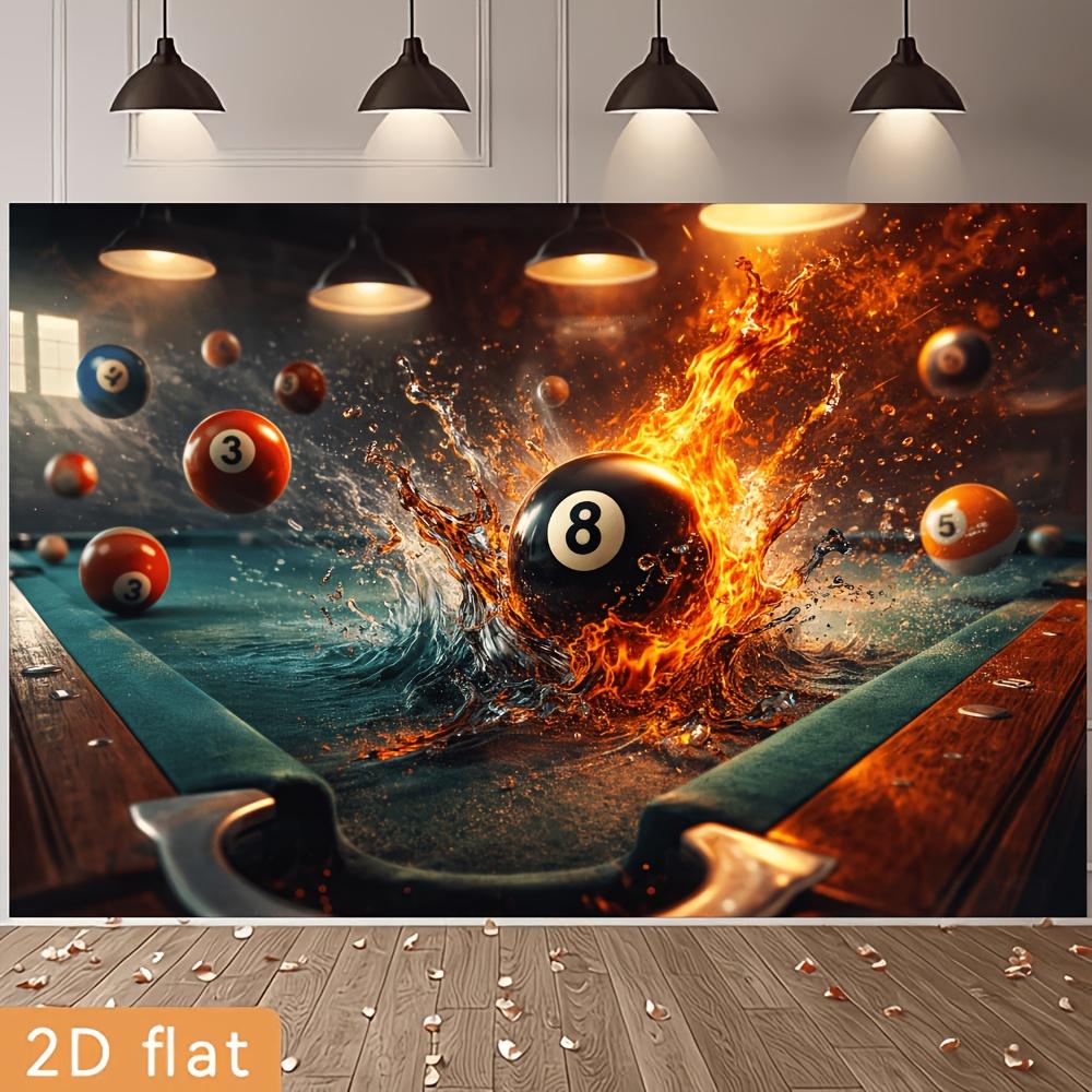 2D flat billiards theme party banner background - Black Eight Ball ThemeDJH