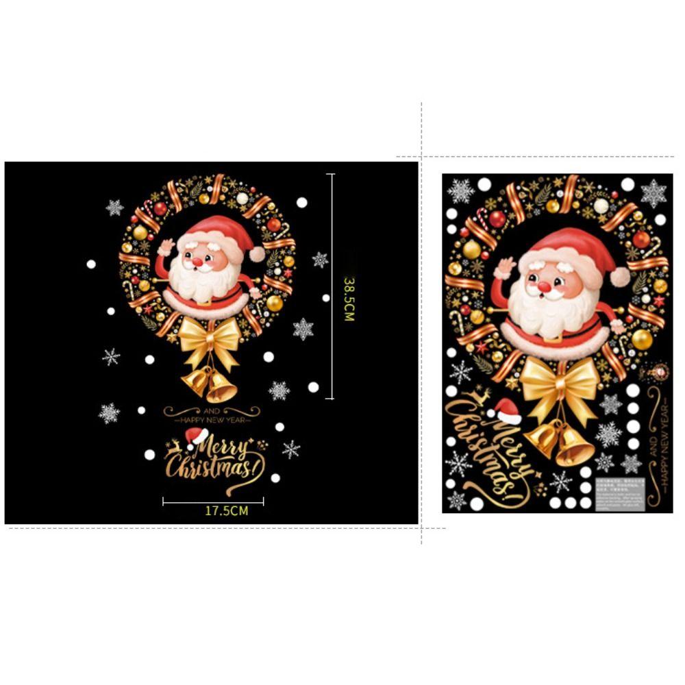 Электростатические рождественские стеклянные наклейки, мультяшные наклейки на окна Санта-Клауса, рождественские